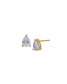 18kt Gold Plated with CZ Teardrop Stud Earring for women