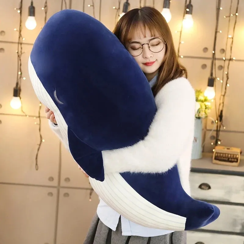 25cm Blue Whale Stuffed Animal Giant Hugging Soft Pillow Toy Home Furnishings Sofa Car Cushion Children Birthday Gift