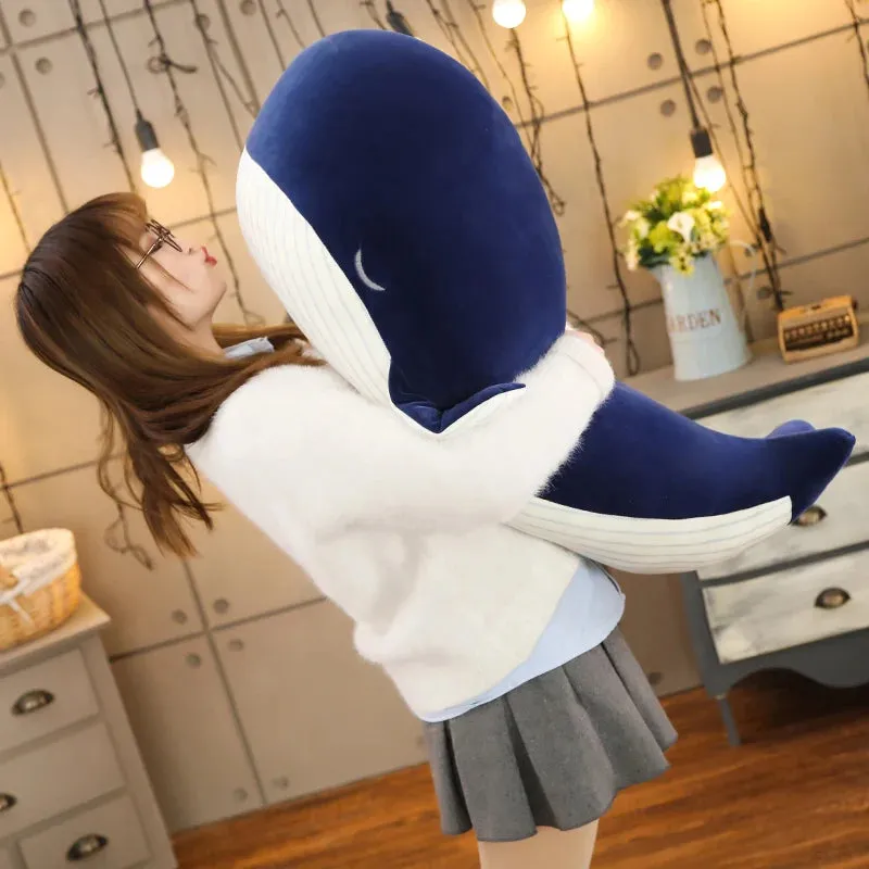 25cm Blue Whale Stuffed Animal Giant Hugging Soft Pillow Toy Home Furnishings Sofa Car Cushion Children Birthday Gift