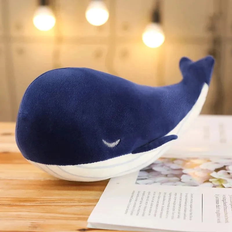 25cm Blue Whale Stuffed Animal Giant Hugging Soft Pillow Toy Home Furnishings Sofa Car Cushion Children Birthday Gift