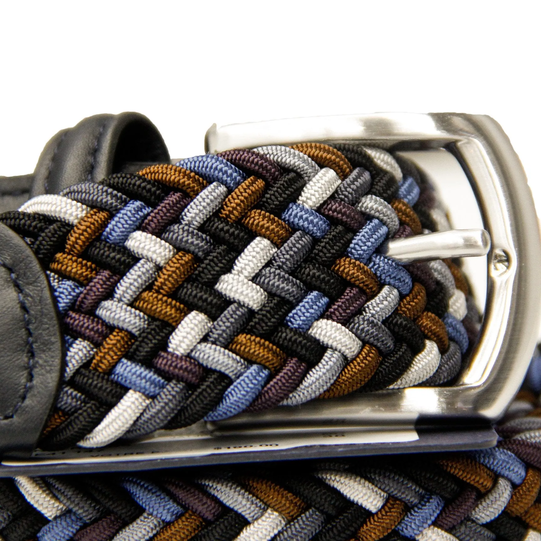 3.5cm Woven Elastic Belt (Black   Brown   Blue   Silver   Purple)