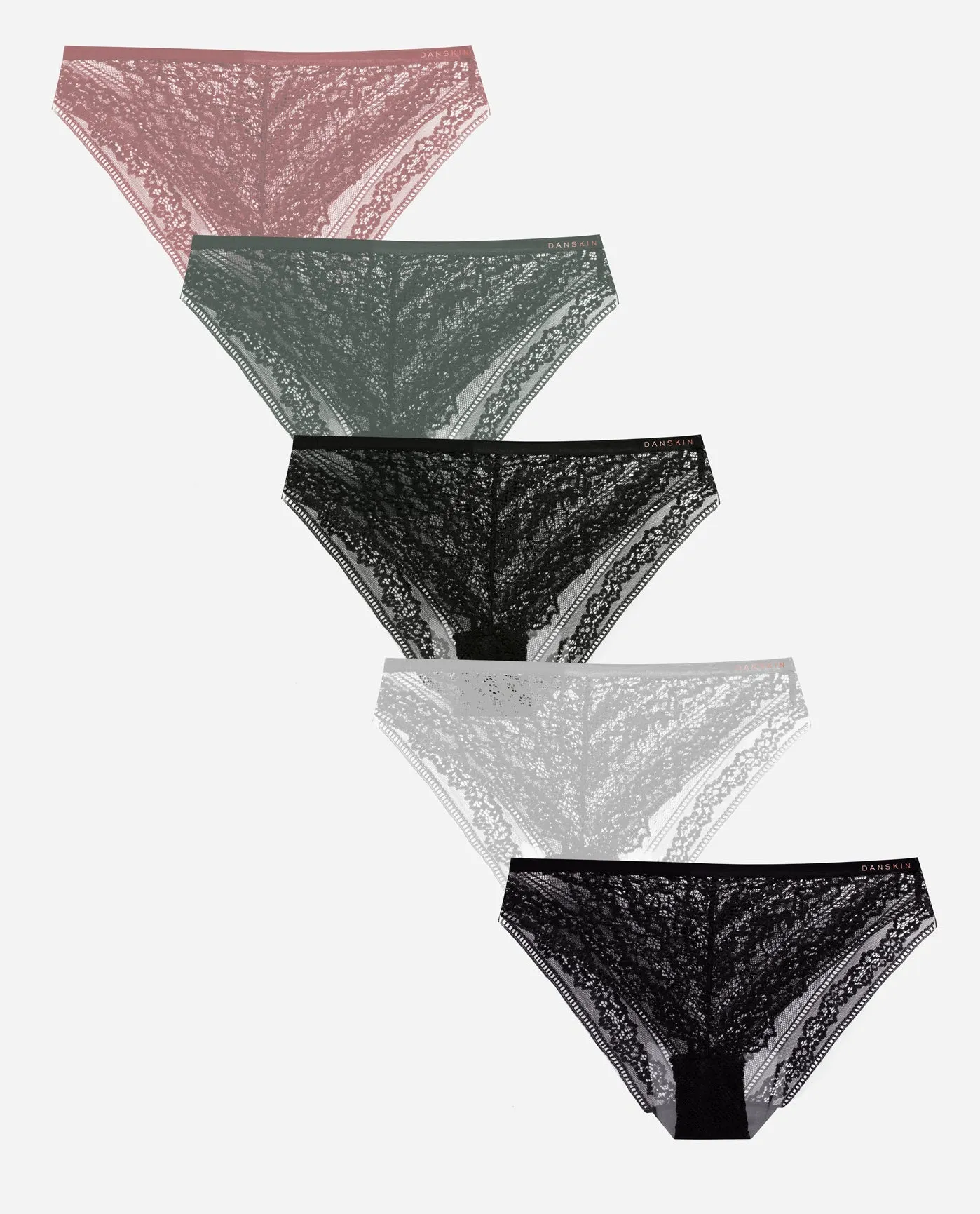 5-Pack High Cut Lace Bikini Underwear