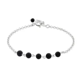 925 Silver Onyx Bracelet - July Birthstone Gift for Her