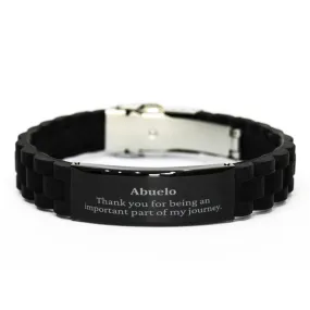 Abuelo Appreciation Gifts, Thank you for being an important part, Thank You Black Glidelock Clasp Bracelet for Abuelo, Birthday Unique Gifts for Abuelo