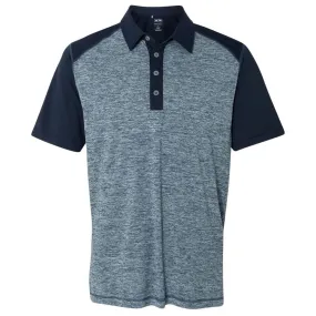 adidas Golf Men's Rich Blue Heather/Navy Heather Block Sport Shirt