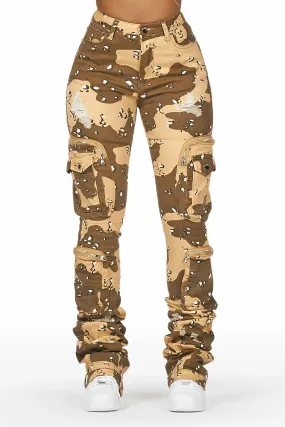 Alisson Desert Camo Cargo Super Stacked Jean