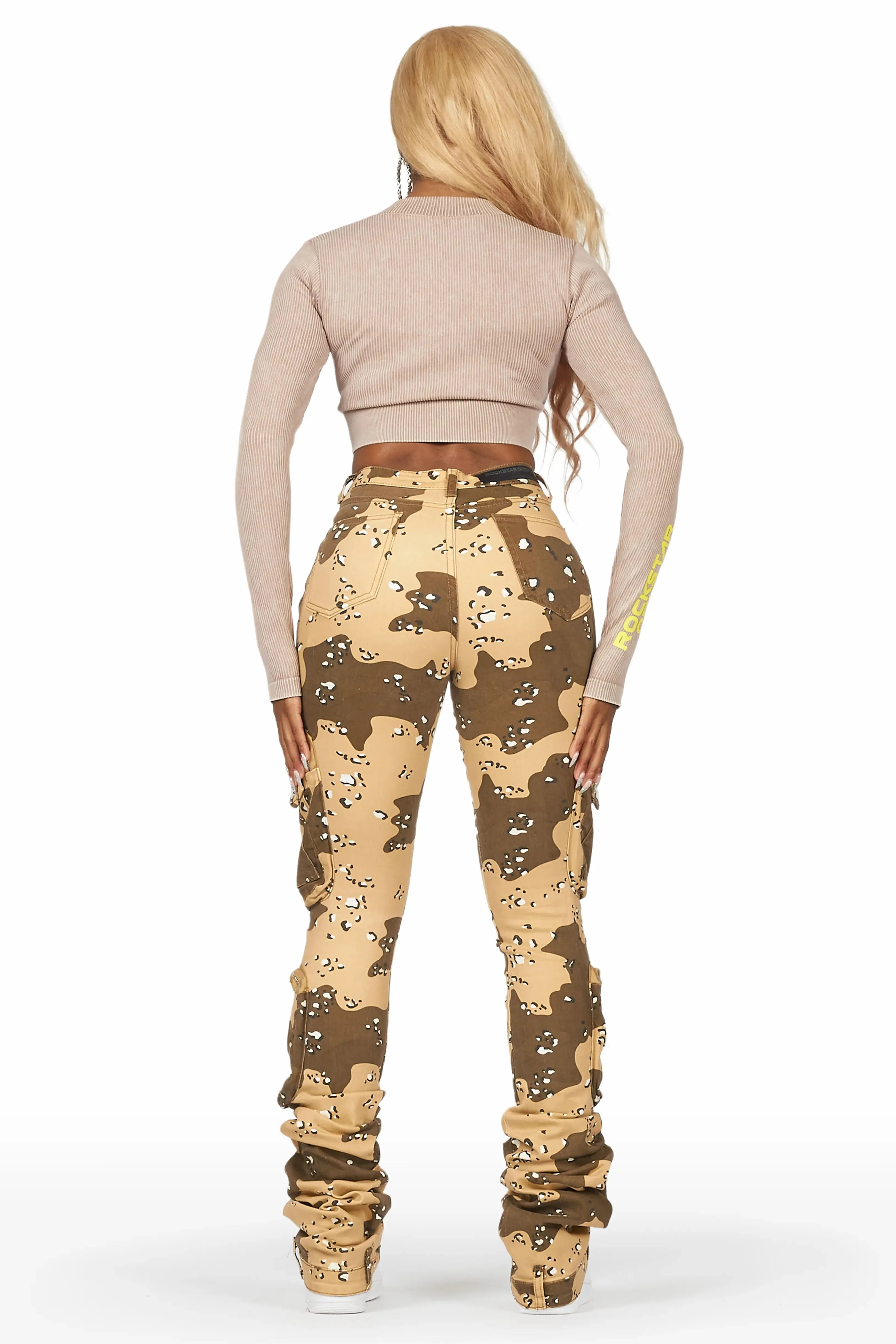 Alisson Desert Camo Cargo Super Stacked Jean