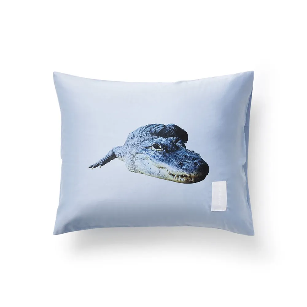 Alligator Pure Sateen Pillow Case (Haze Blue)