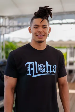 ALOHA BLUE T-SHIRT (ALL SALES FINAL)