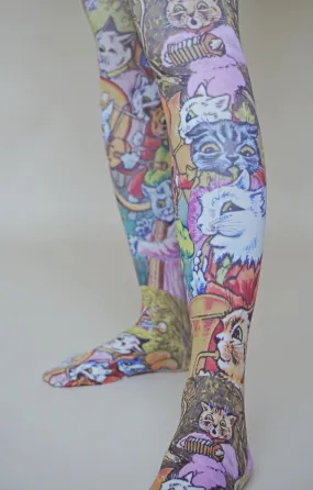 And The Band Plays On! by Louis Wain Patterned Art Tights