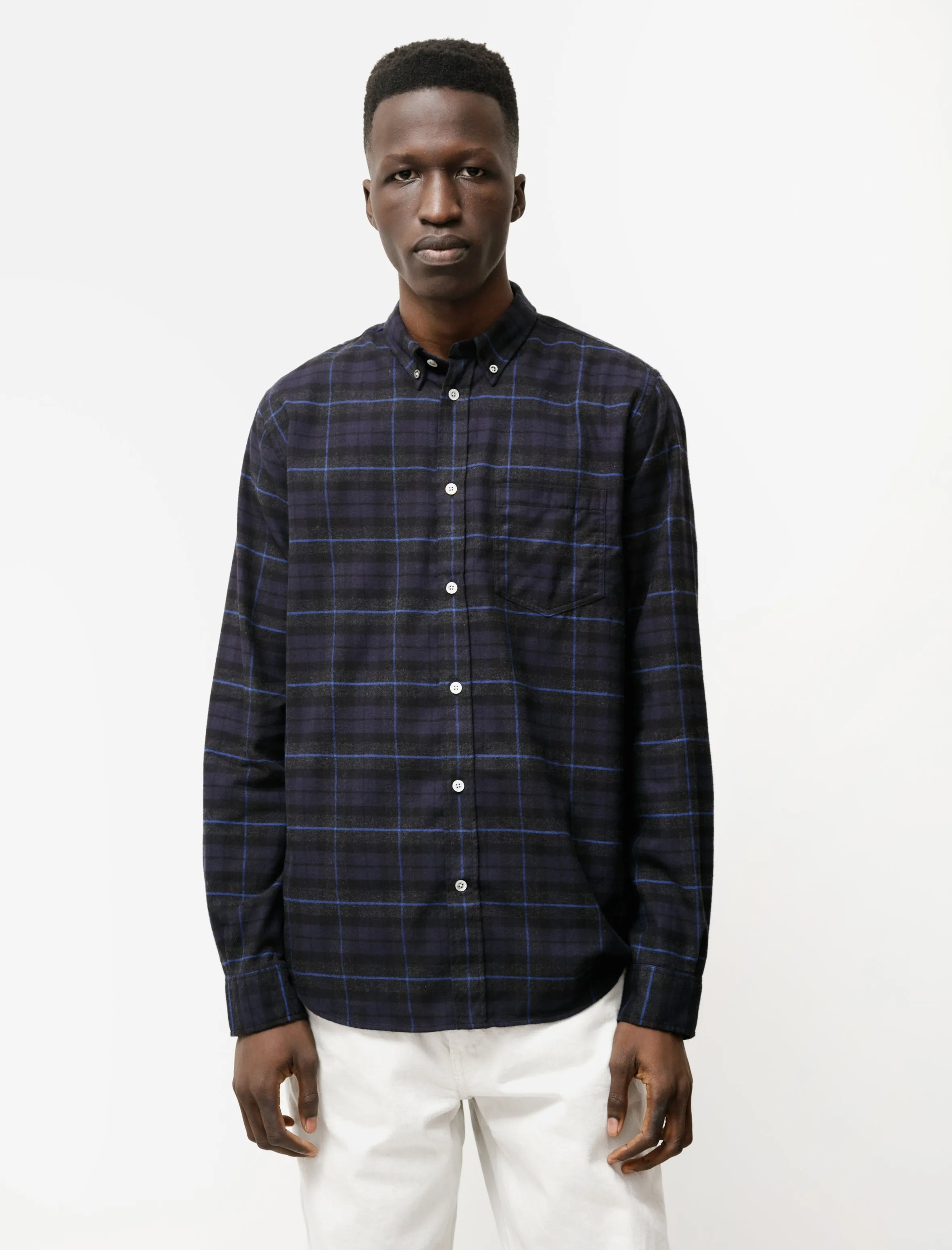 Anton Brushed Flannel Navy Check