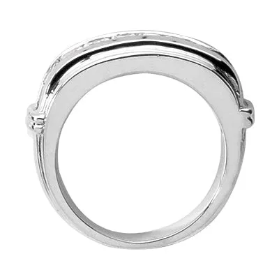 ARGOS Men's Diamond Wedding Ring Round Cut Channel Set in Platinum 2 carat E Color VS1 Clarity By Mike Nekta NYC Size 12