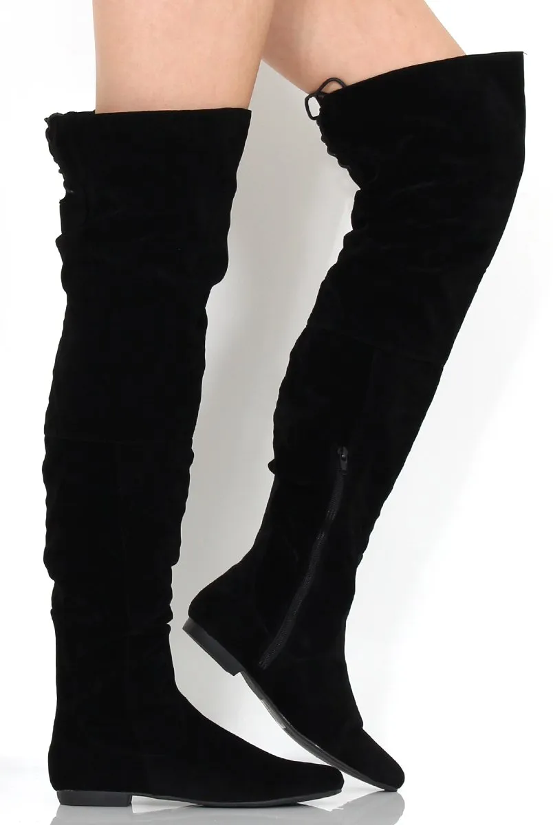 Asher Black Suede Over The Knee Boots