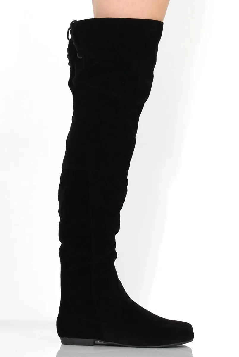 Asher Black Suede Over The Knee Boots