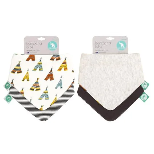 Baby Bib - Reversible Bandana TeePee 2-pack