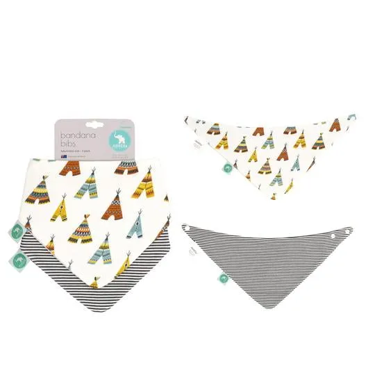 Baby Bib - Reversible Bandana TeePee 2-pack