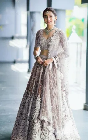 Beautiful and Classy Heavy Embroidered Lehenga Set - Rent