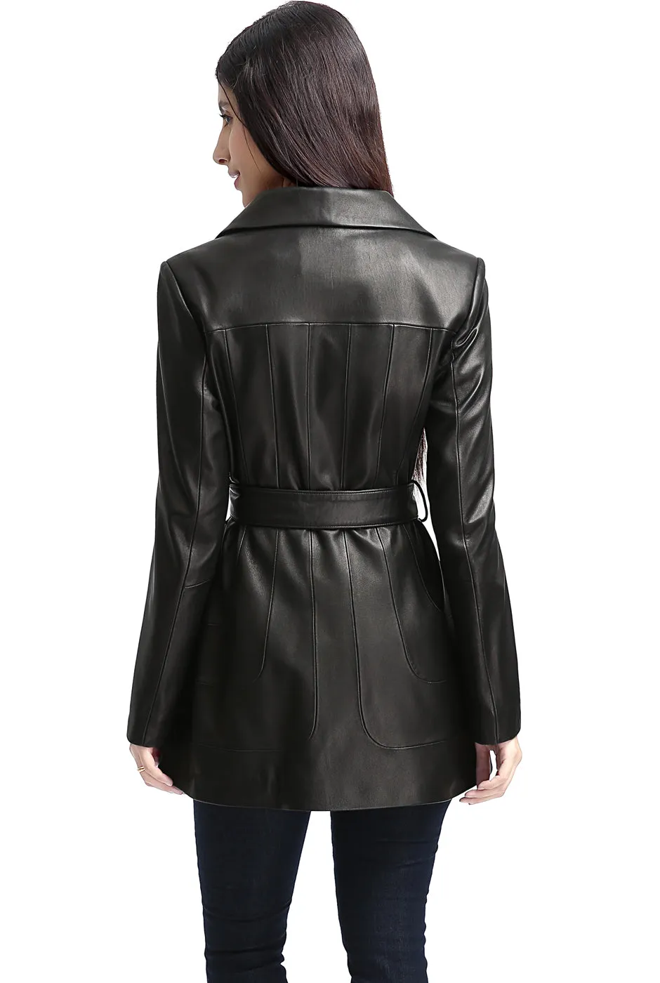 BGSD Women Madison Lambskin Leather Coat