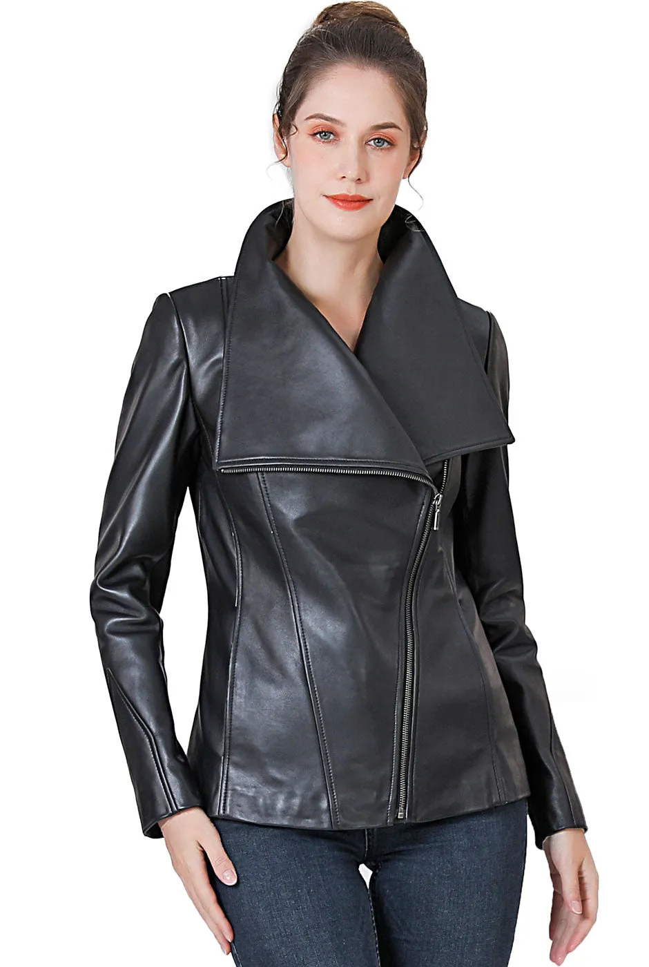 BGSD Women Mara Lambskin Leather Jacket