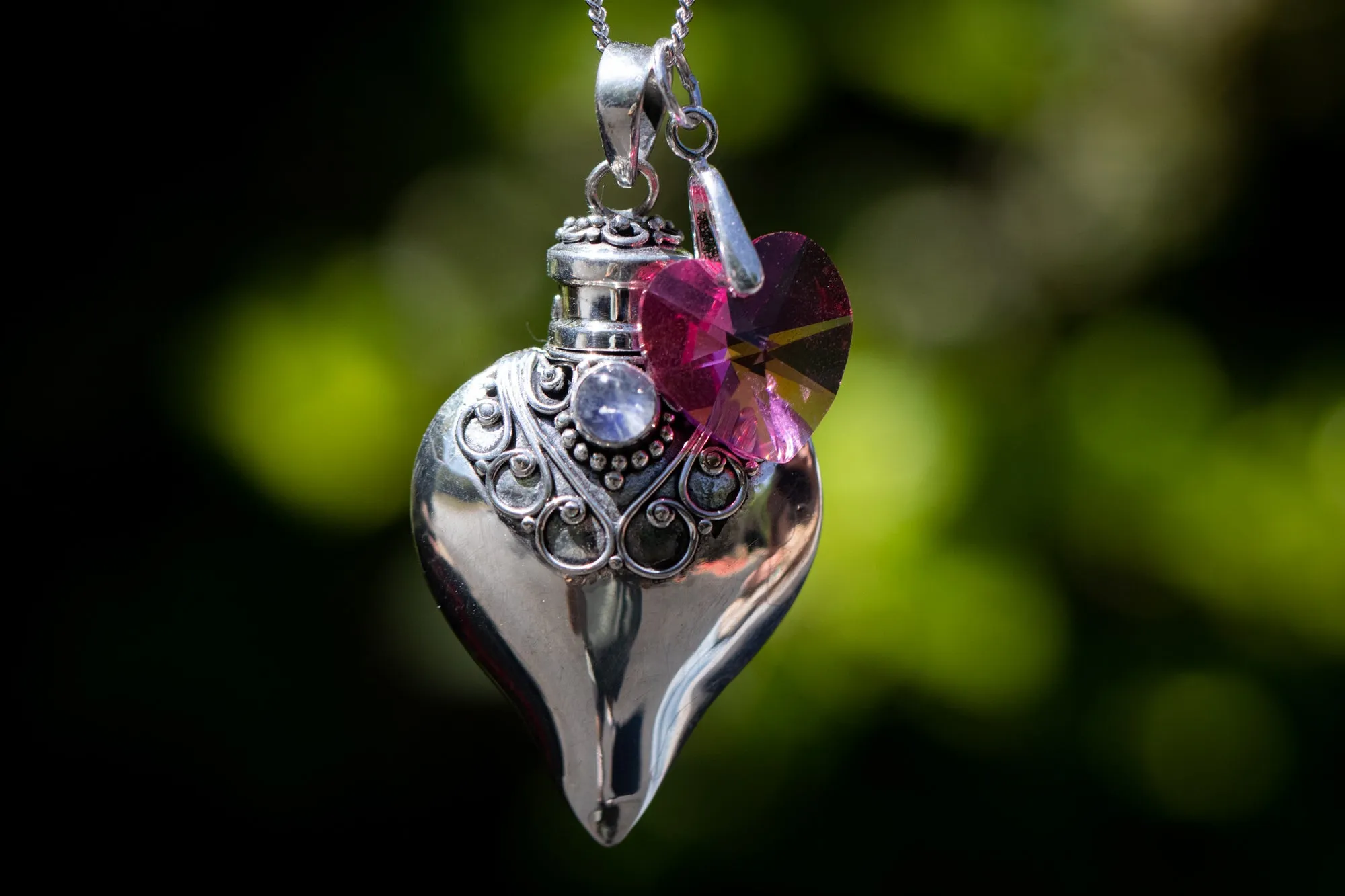 Birthstone Cremation Necklace Heart Urns