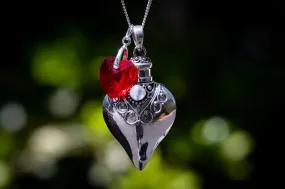 Birthstone Cremation Necklace Heart Urns