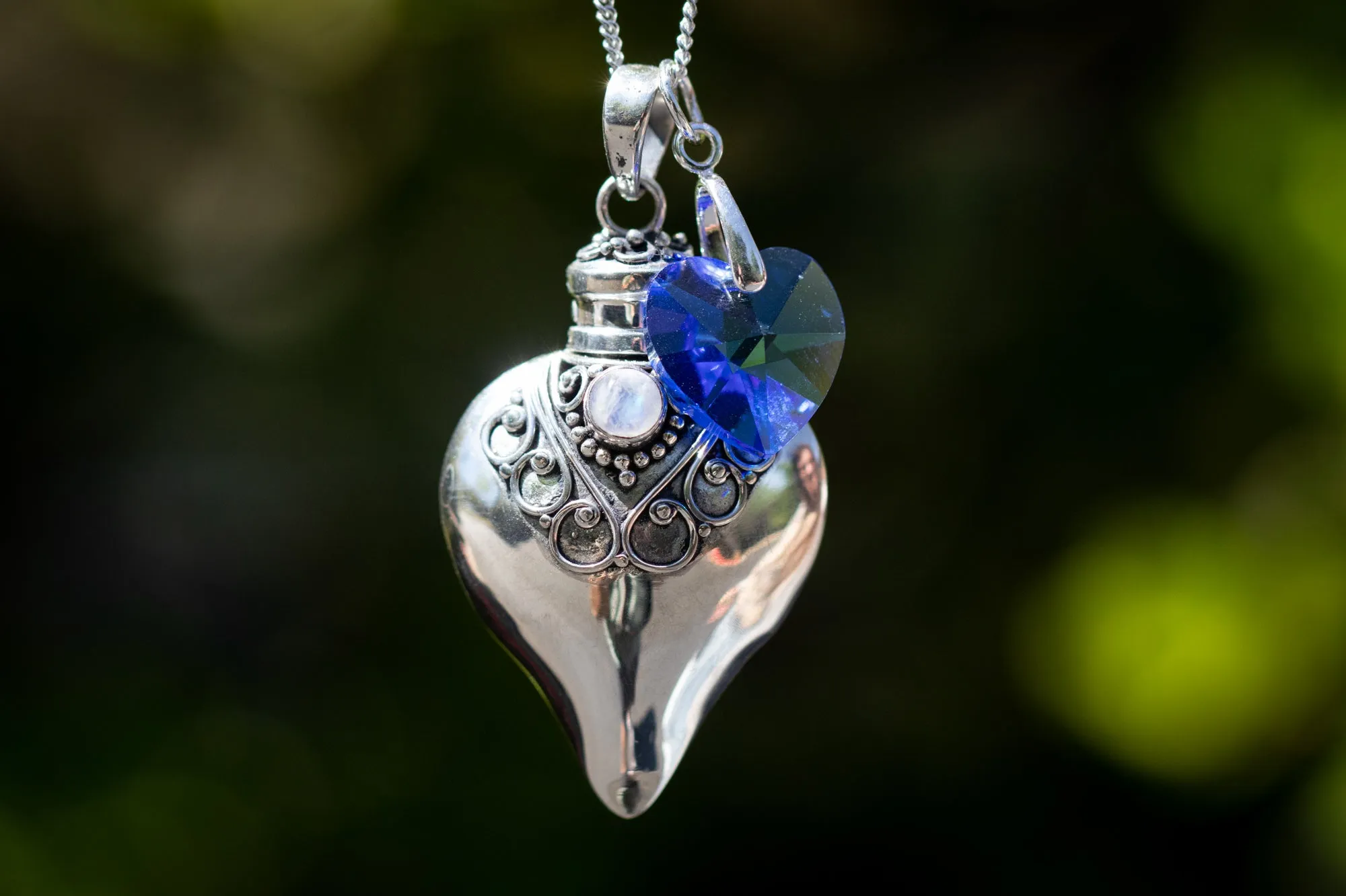 Birthstone Cremation Necklace Heart Urns