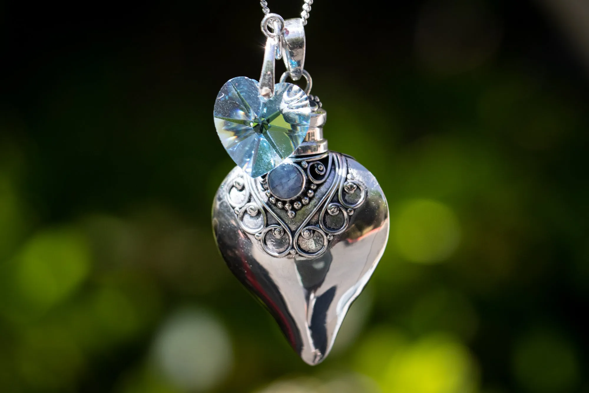 Birthstone Cremation Necklace Heart Urns