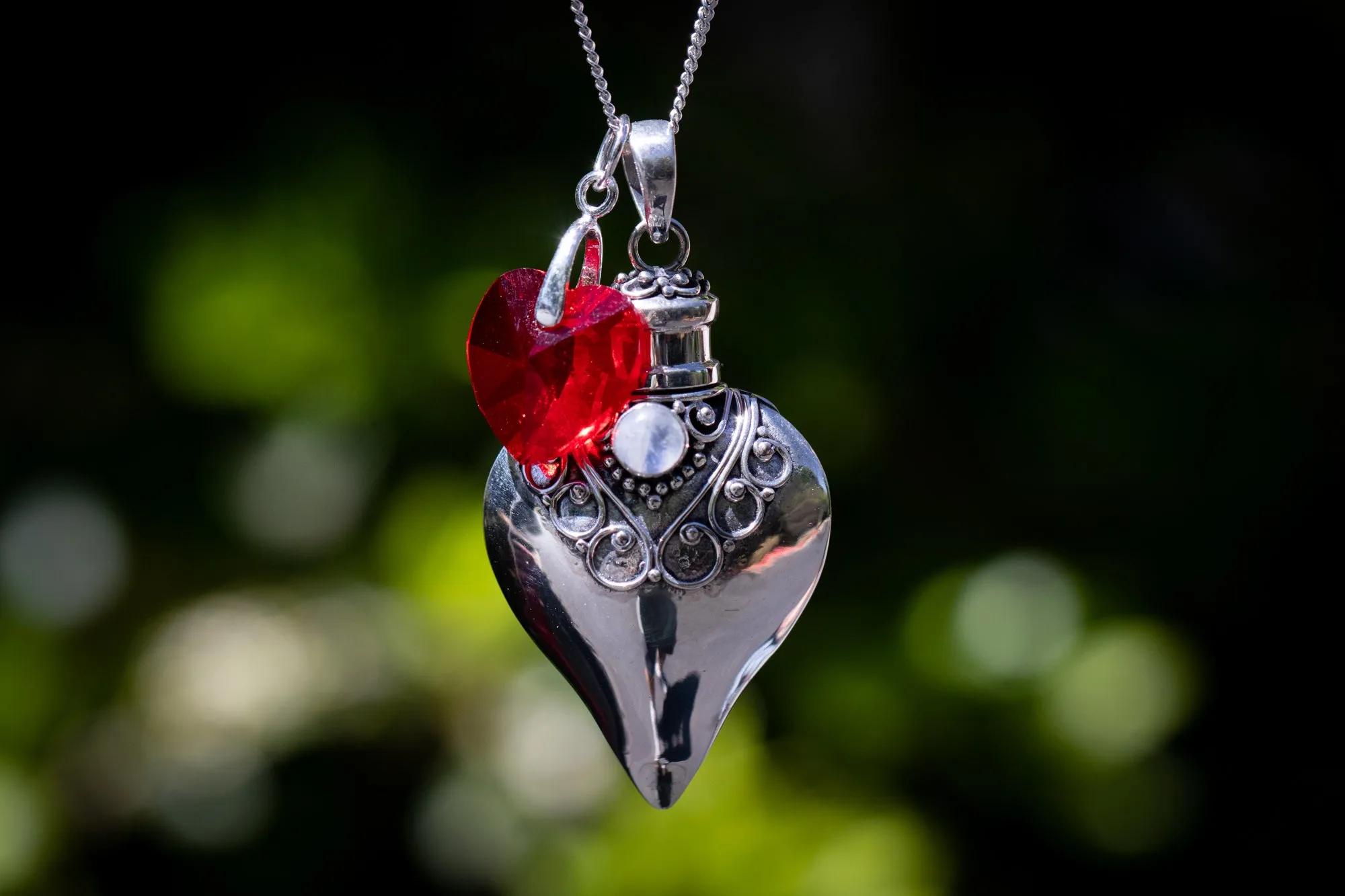 Birthstone Cremation Necklace Heart Urns