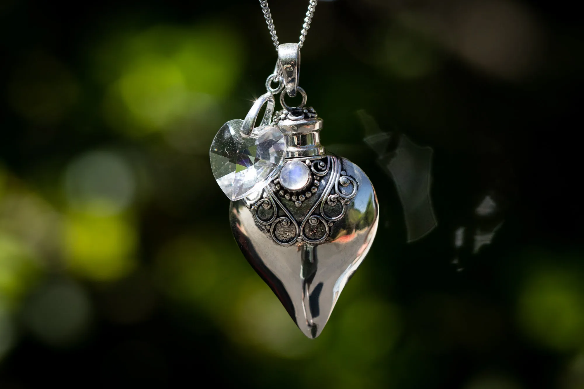 Birthstone Cremation Necklace Heart Urns