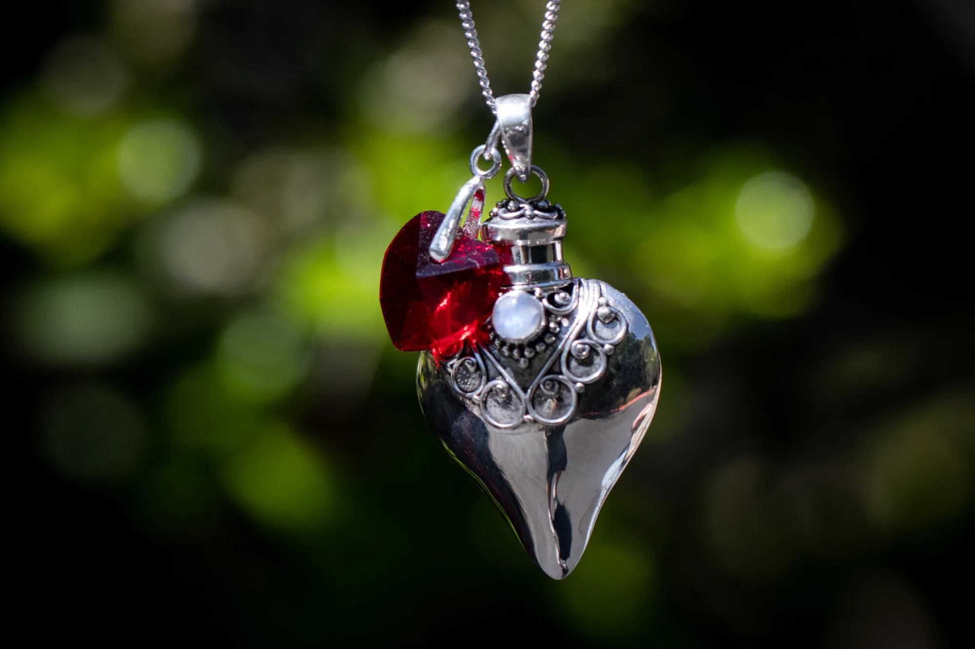 Birthstone Cremation Necklace Heart Urns