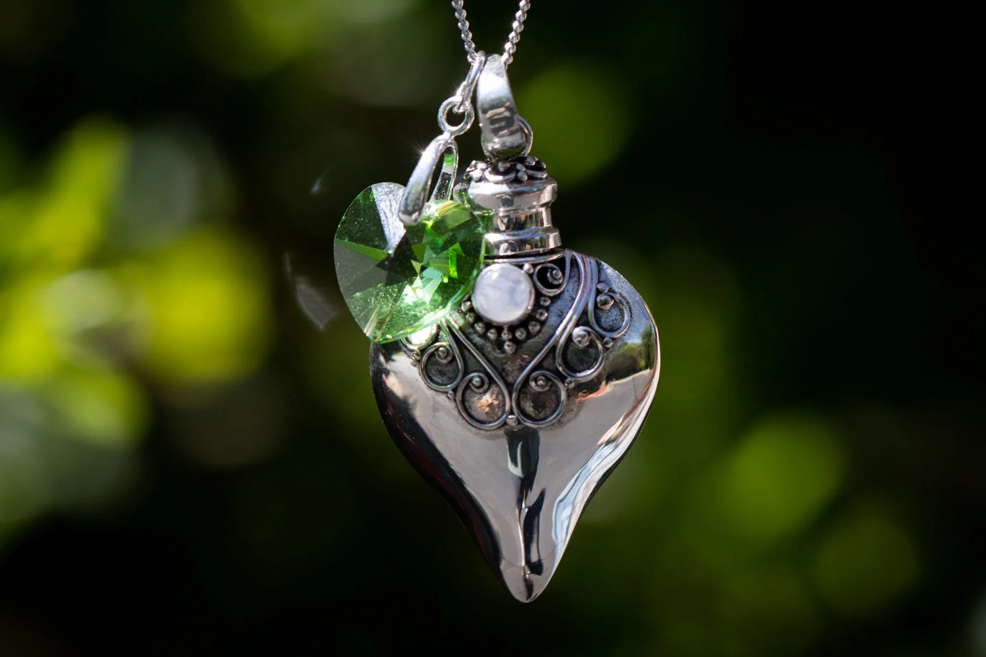 Birthstone Cremation Necklace Heart Urns