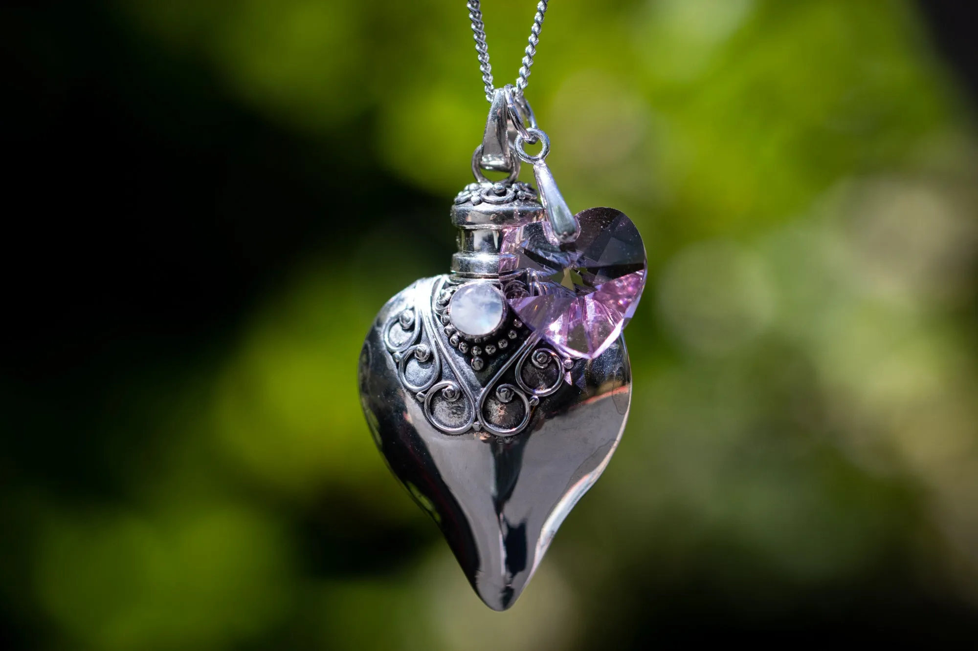 Birthstone Cremation Necklace Heart Urns