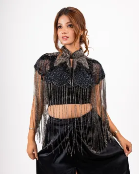 Black & Silver Beaded Shrug