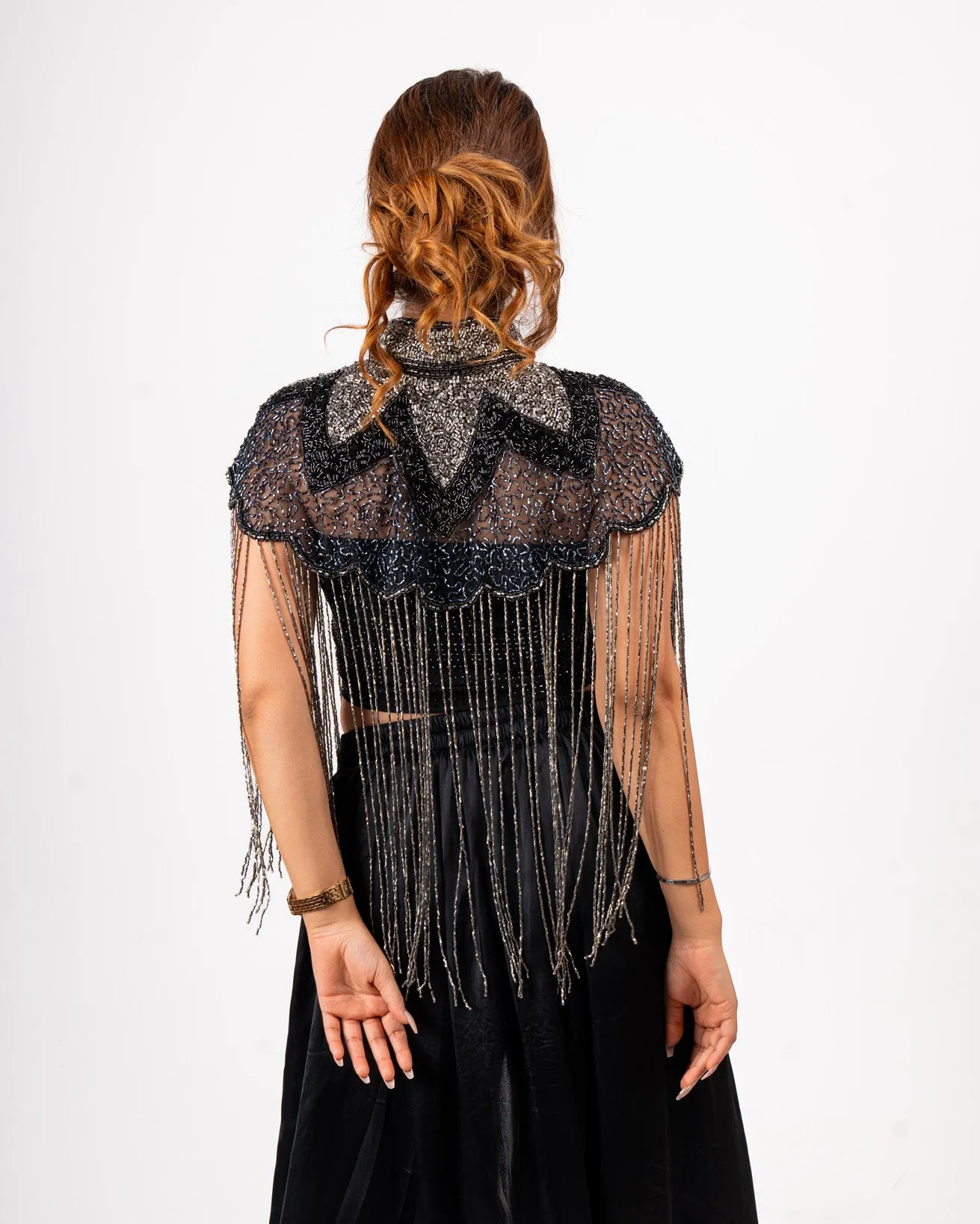 Black & Silver Beaded Shrug