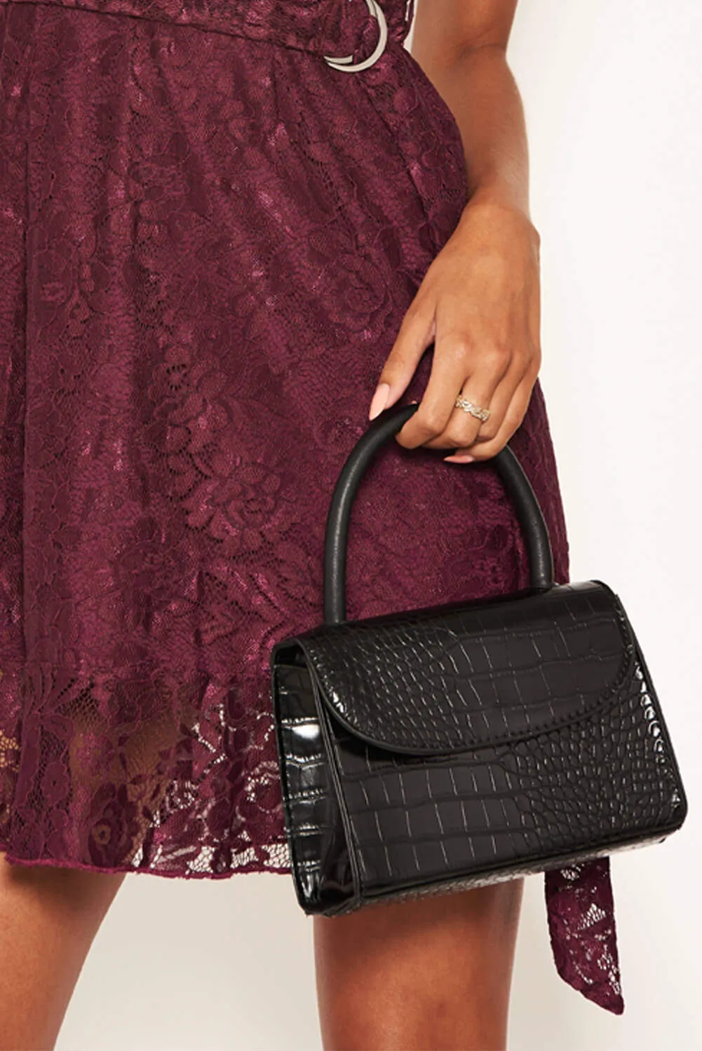 Black Croc Mini Bag