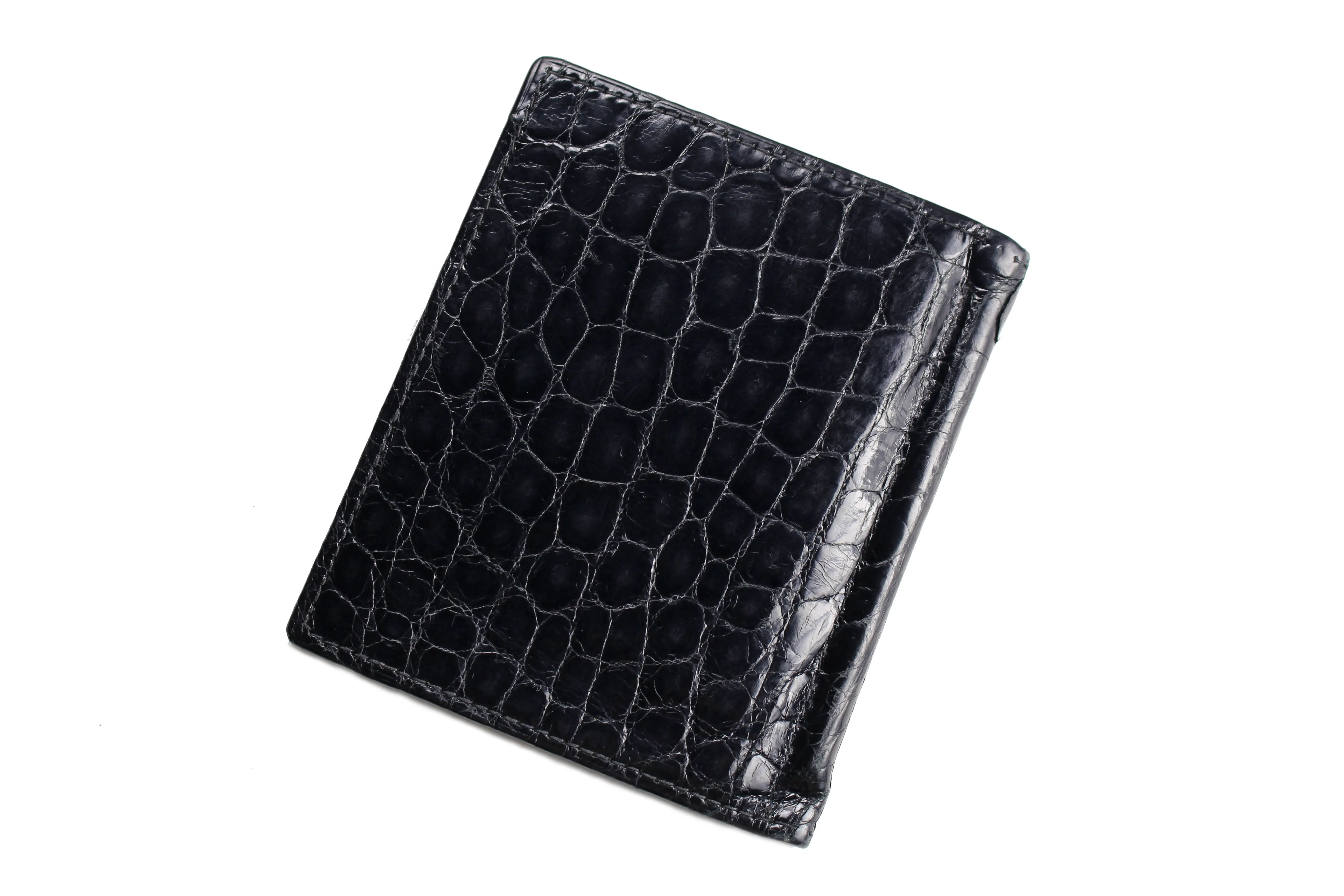 Black crocodile skin wallet