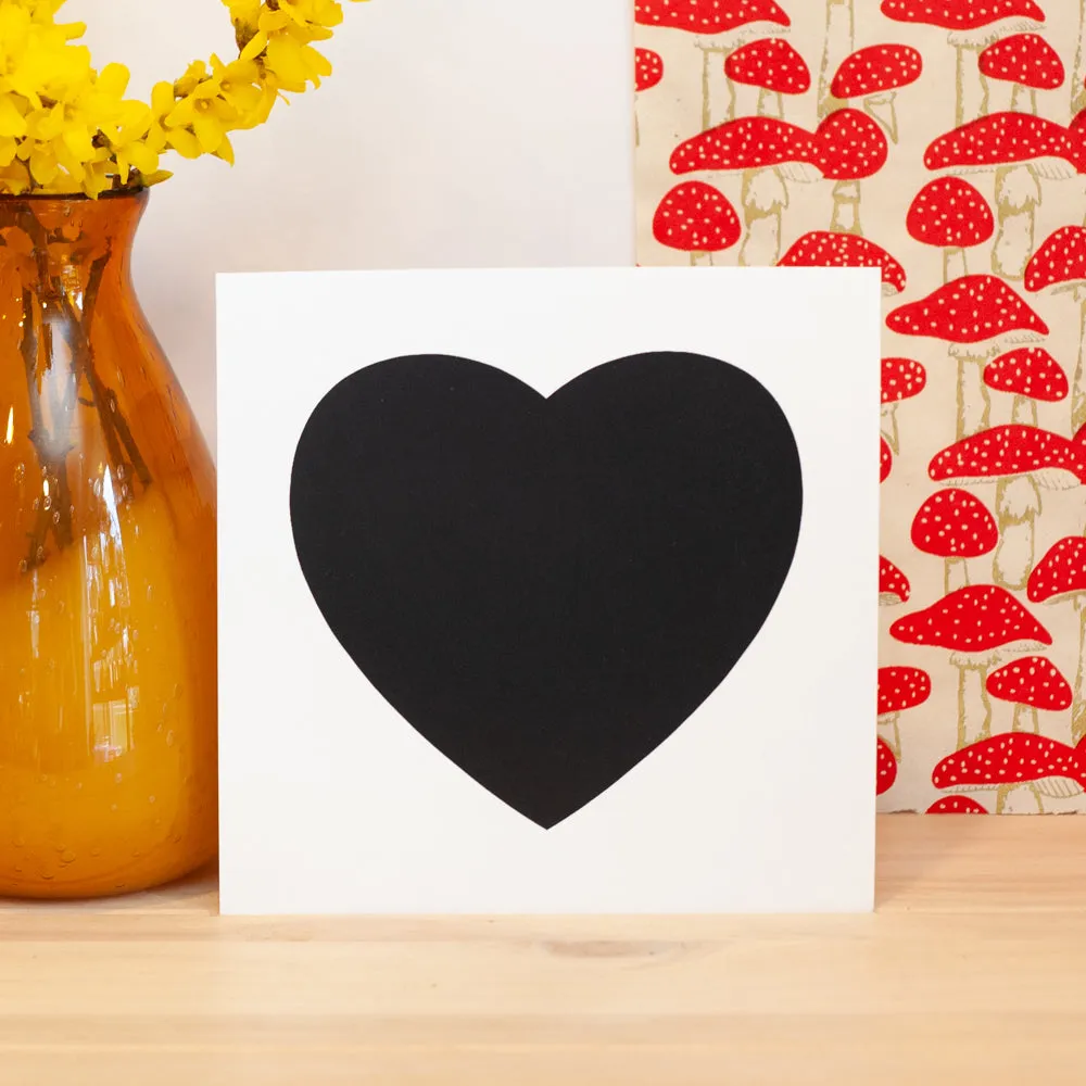 black heart art print, heart silhouette print, black and white wall art, minimalist wall art