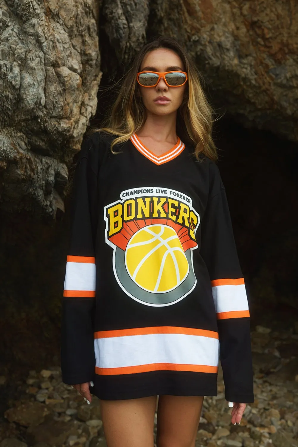 Black Signature Ice Hockey Oversized Jersey