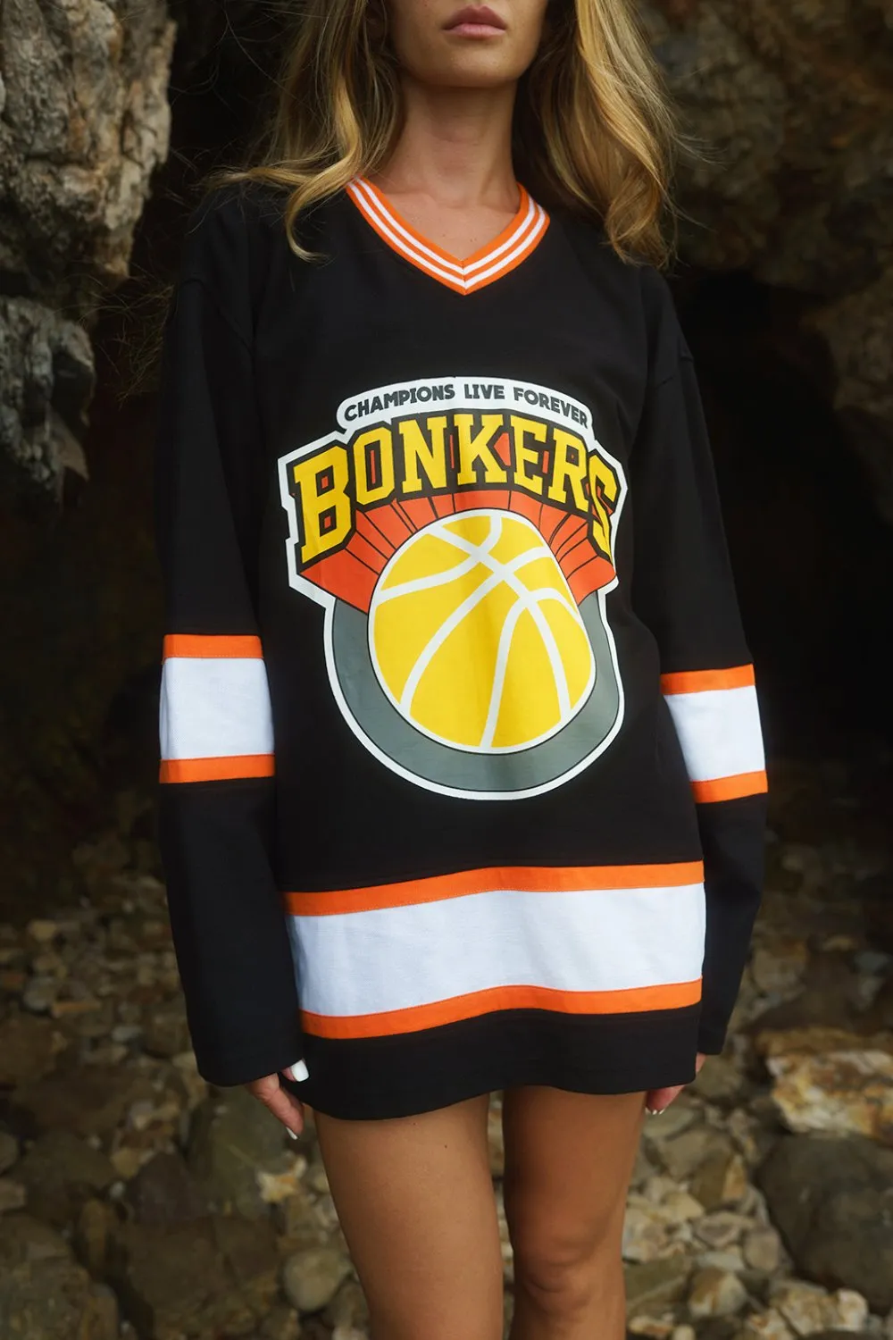 Black Signature Ice Hockey Oversized Jersey