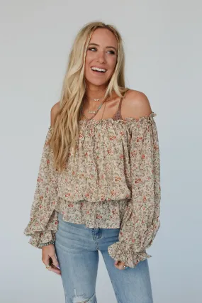 Blooms In Breeze Top - Cream