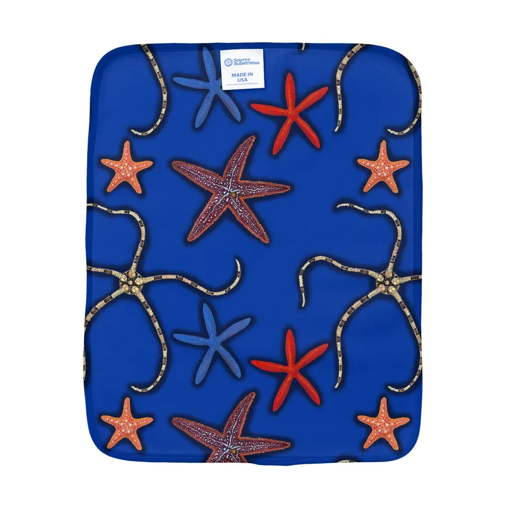 Blue Starfish Burp Cloth