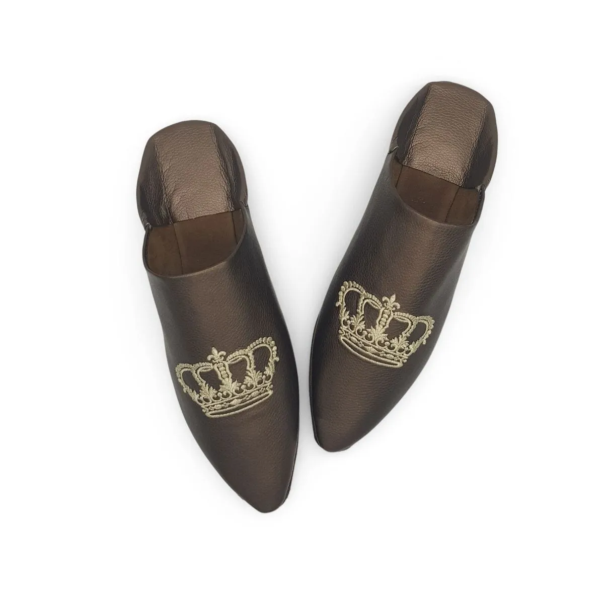 BOOSH ROYALE MOCHA Leather Moroccan Slippers