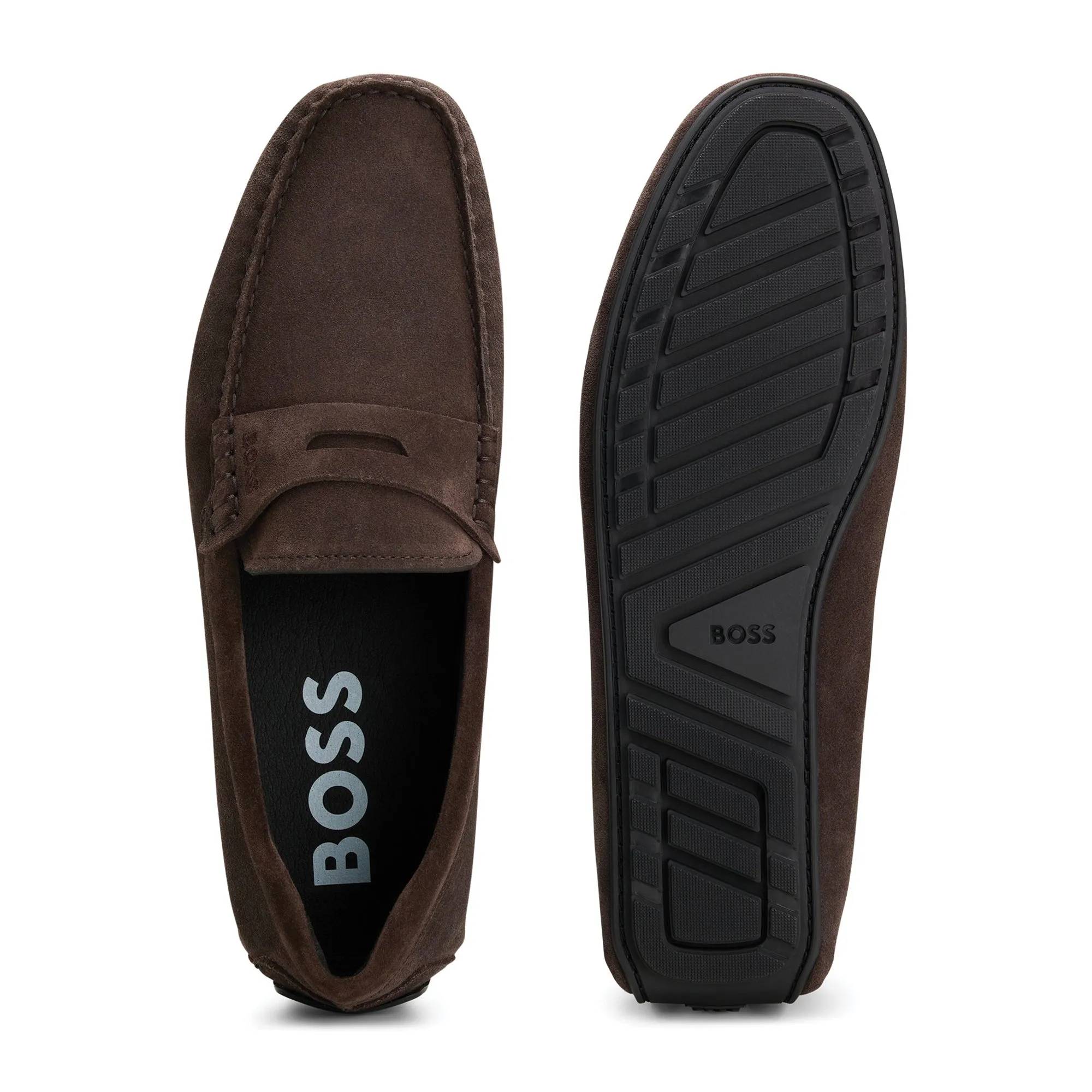 Boss Noel Mocc Driving Shoe - Dark Brown Suede