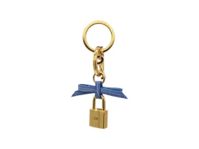 Bow and Padlock Keyring/Bag Charm - Orinoco 'Croc' Print - Bluebell