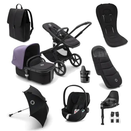 Bugaboo Fox 5, Cloud T Ultimate Travel System - Black/Midnight Black/Astro Purple