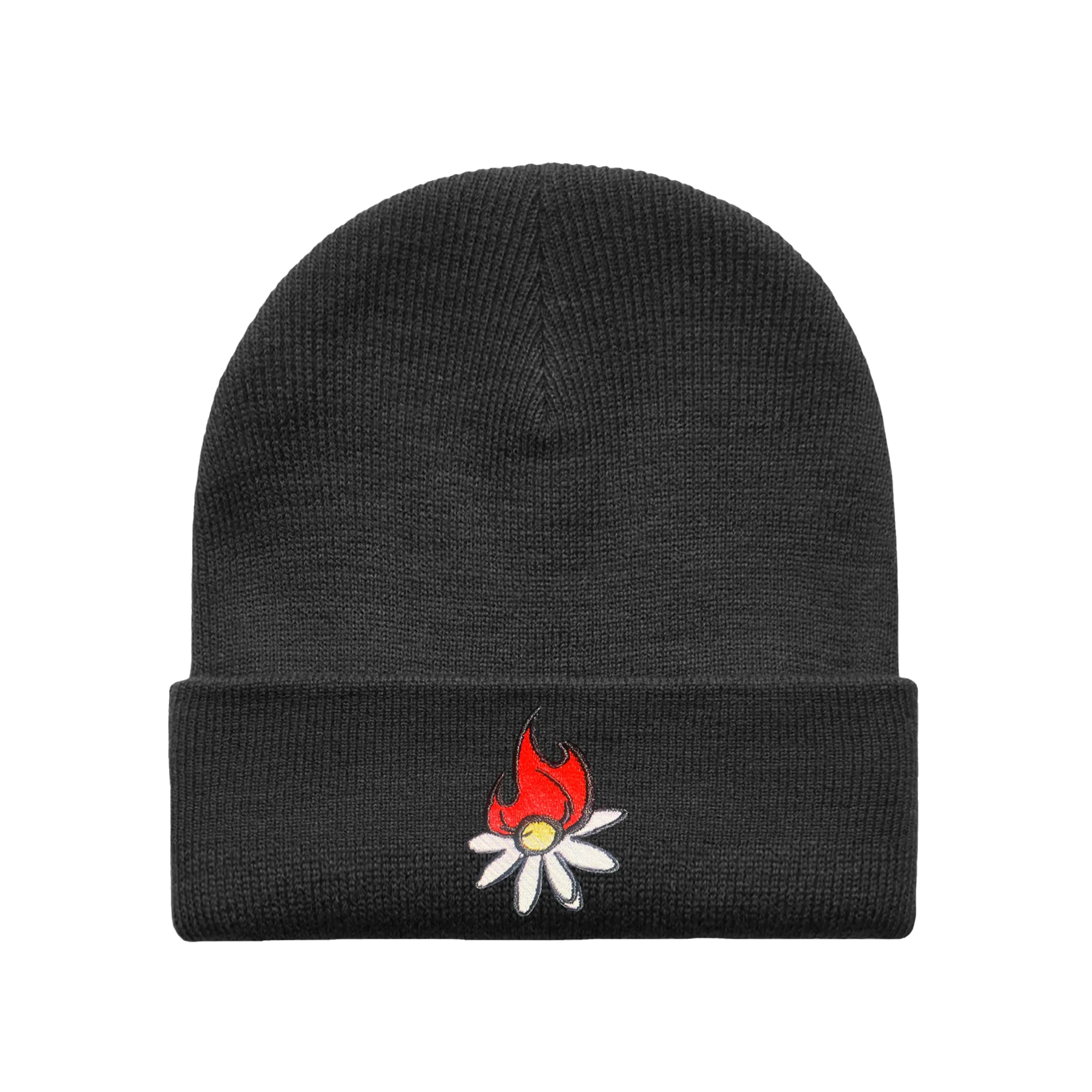 Burning Daisy Black Beanie