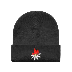 Burning Daisy Black Beanie