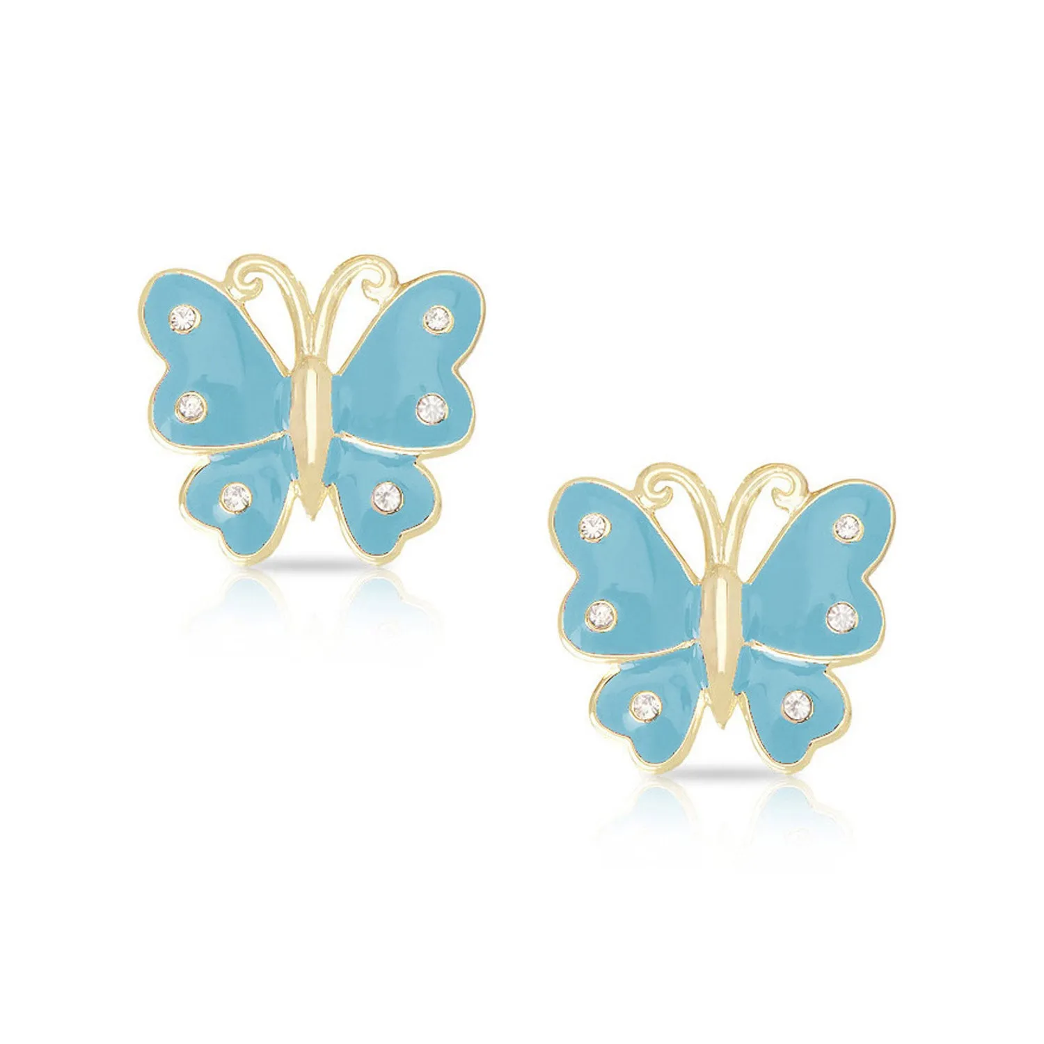 Butterfly Stud Earrings with Crystals