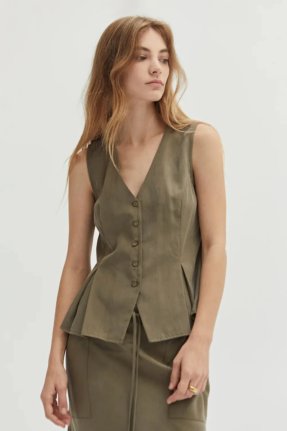 Cami Sleeveless Pleated Vest