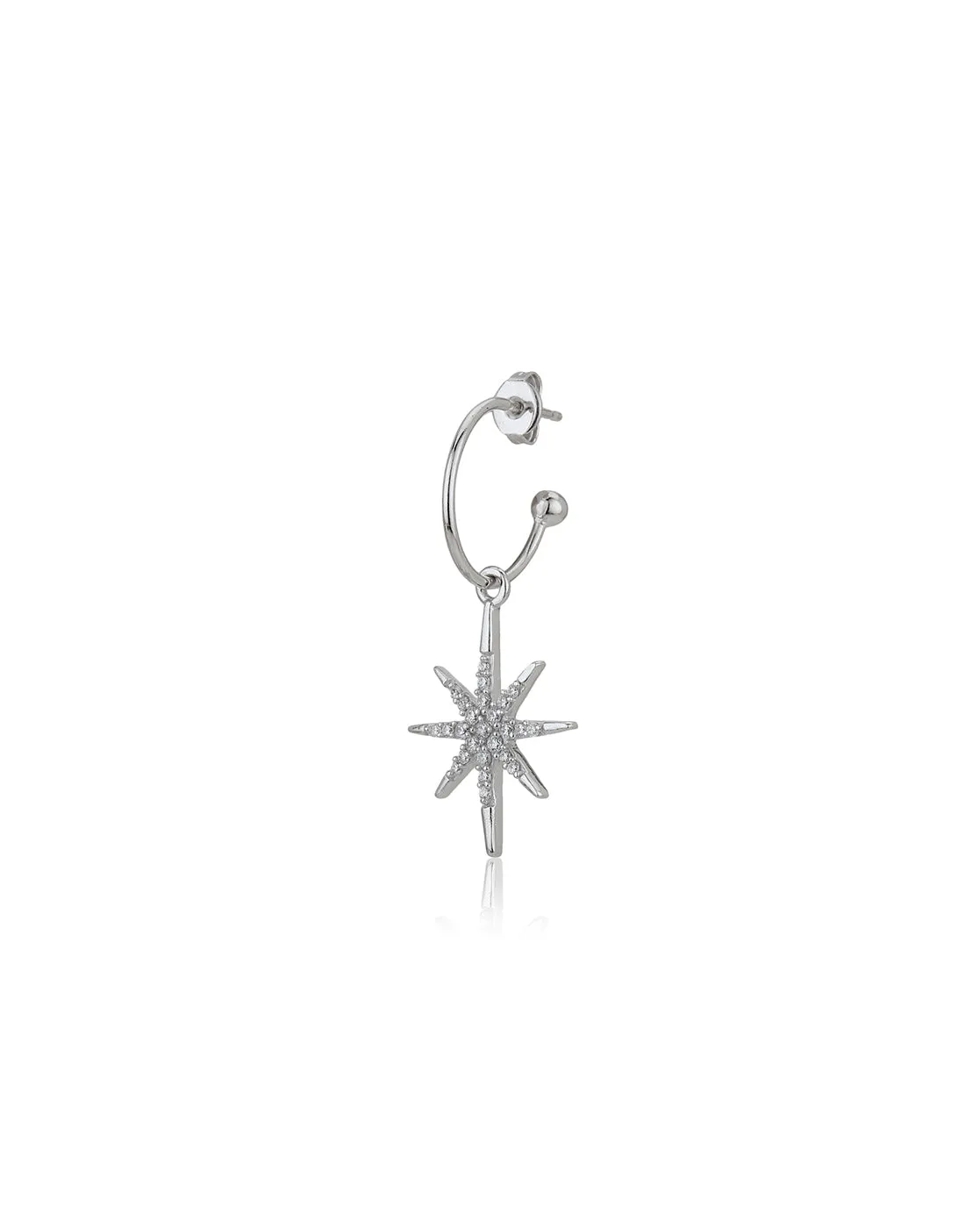 Carlton London  Rhodium Plated Starburst Drop Earrings